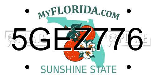 5GEZ776 Florida License Plate