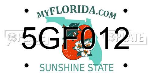 5GF012 Florida License Plate
