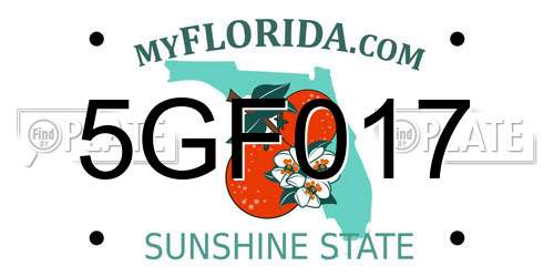 5GF017 Florida License Plate