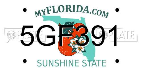5GF391 Florida License Plate