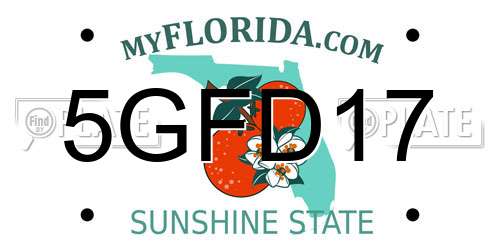 5GFD17 Florida License Plate
