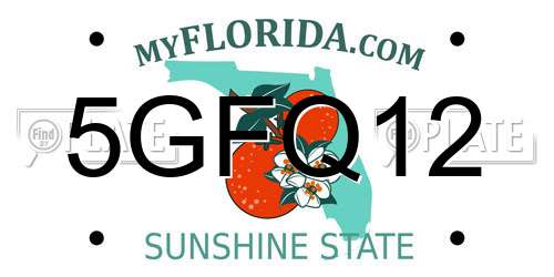 5GFQ12 Florida License Plate