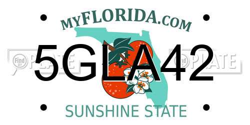 5GLA42 Florida License Plate