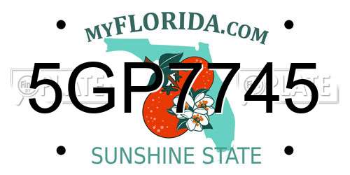 5GP7745 Florida License Plate