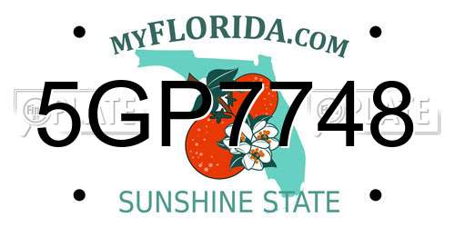 5GP7748 Florida License Plate
