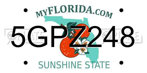 5GPZ248 Florida License Plate