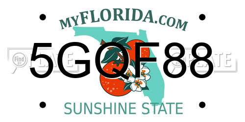5GQF88 Florida License Plate
