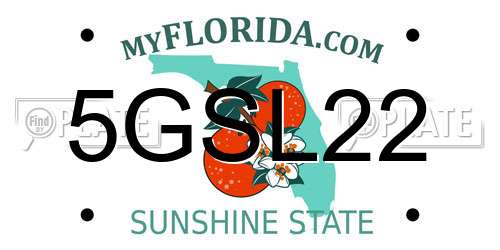 5GSL22 Florida License Plate