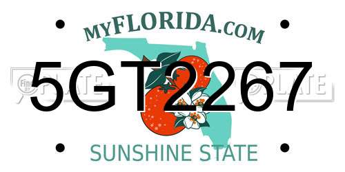 5GT2267 Florida License Plate