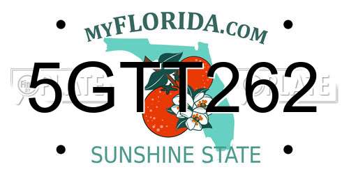 5GTT262 Florida License Plate