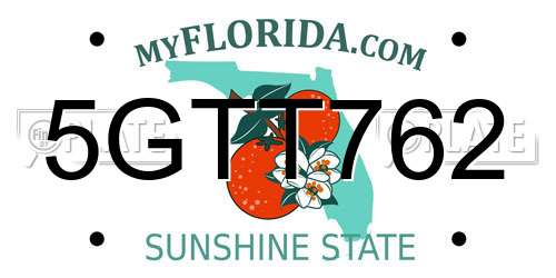 5GTT762 Florida License Plate