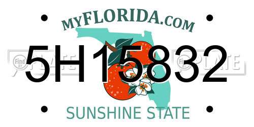 5H15832 Florida License Plate
