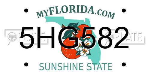 5HG582 Florida License Plate