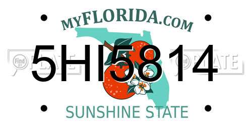 5HI5814 Florida License Plate