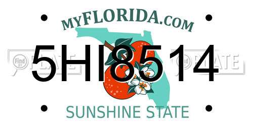 5HI8514 Florida License Plate