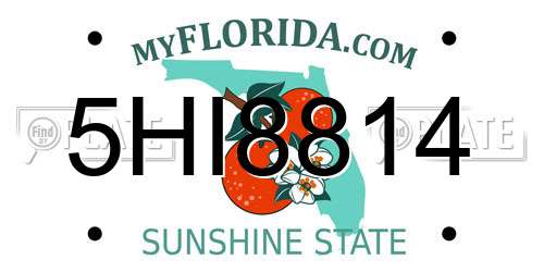 5HI8814 Florida License Plate