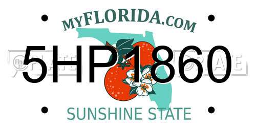 5HP1860 Florida License Plate