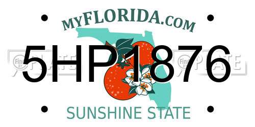 5HP1876 Florida License Plate