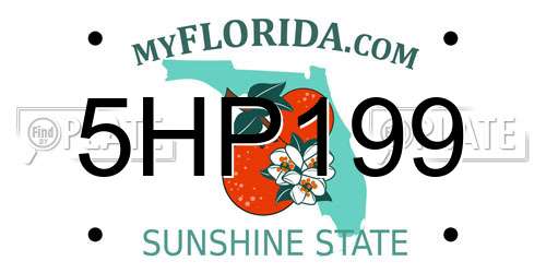 5HP199 Florida License Plate