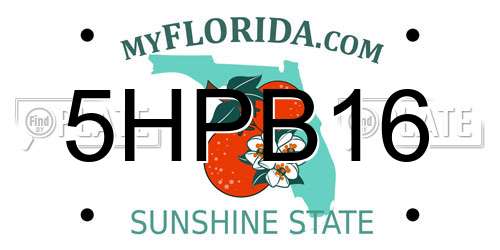 5HPB16 Florida License Plate