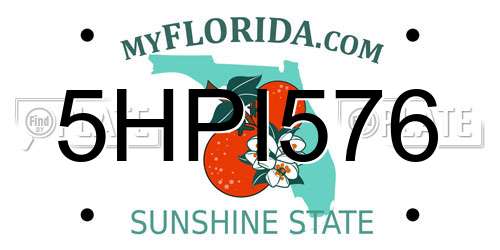5HPI576 Florida License Plate