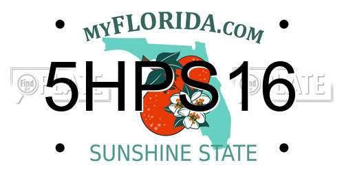 5HPS16 Florida License Plate