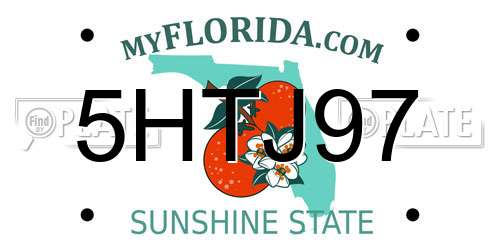 5HTJ97 Florida License Plate