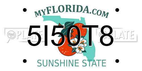 5I50T8 Florida License Plate