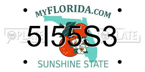5I55S3 Florida License Plate