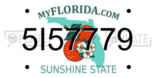 5I57779 Florida License Plate