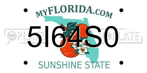 5I64S0 Florida License Plate