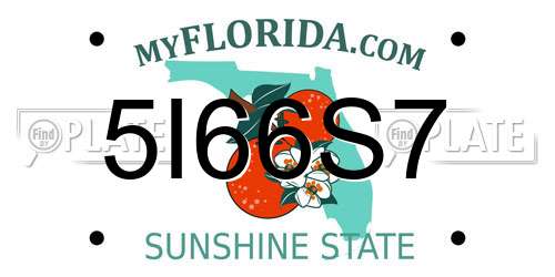 5I66S7 Florida License Plate