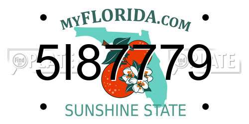 5I87779 Florida License Plate