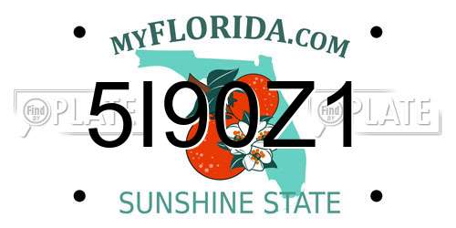 5I90Z1 Florida License Plate