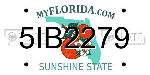 5IB2279 Florida License Plate