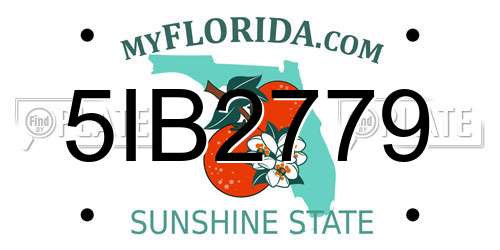 5IB2779 Florida License Plate