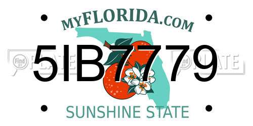 5IB7779 Florida License Plate