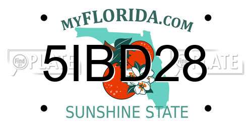 5IBD28 Florida License Plate