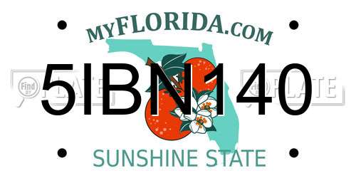 5IBN140 Florida License Plate