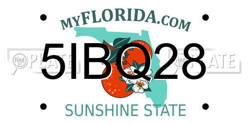 5IBQ28 Florida License Plate