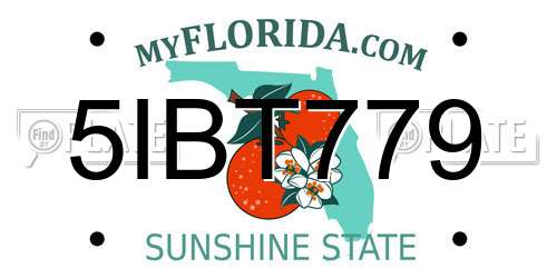 5IBT779 Florida License Plate