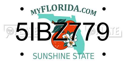 5IBZ779 Florida License Plate