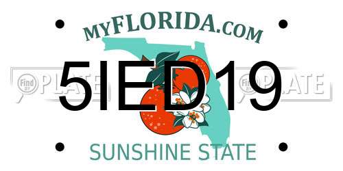 5IED19 Florida License Plate