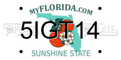 5IGT14 Florida License Plate