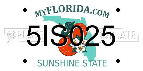 5IS025 Florida License Plate