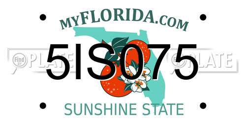 5IS075 Florida License Plate