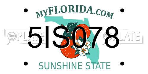 5IS078 Florida License Plate
