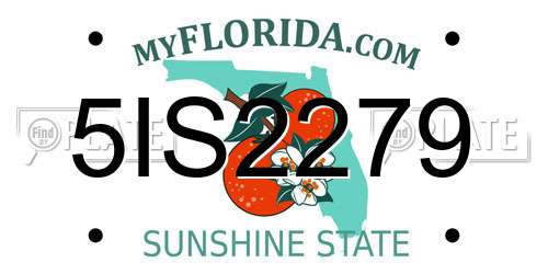 5IS2279 Florida License Plate