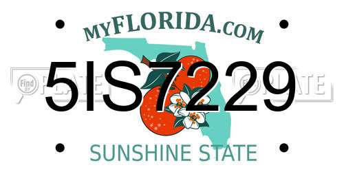 5IS7229 Florida License Plate