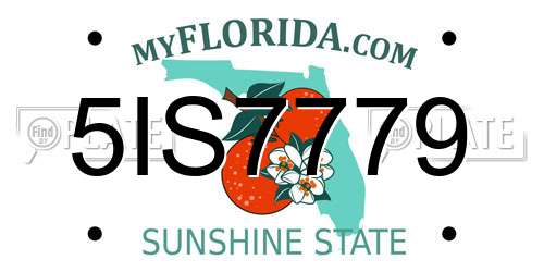 5IS7779 Florida License Plate